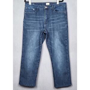 WEATHERPROOF VINTAGE Jeans Mens 36x26 Blue Denim Fleece Lined Straight Leg